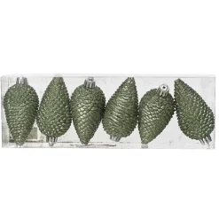 Set di 6 pigne da appendere Alpine Verde rosmarino