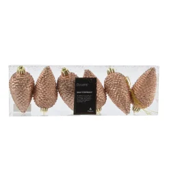 Set di 6 pigne da appendere (H8 cm) Alpine Pesca