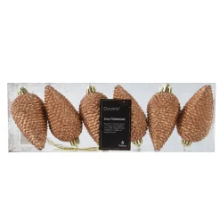 Set di 6 pigne da appendere (H8 cm) Alpine Cognac