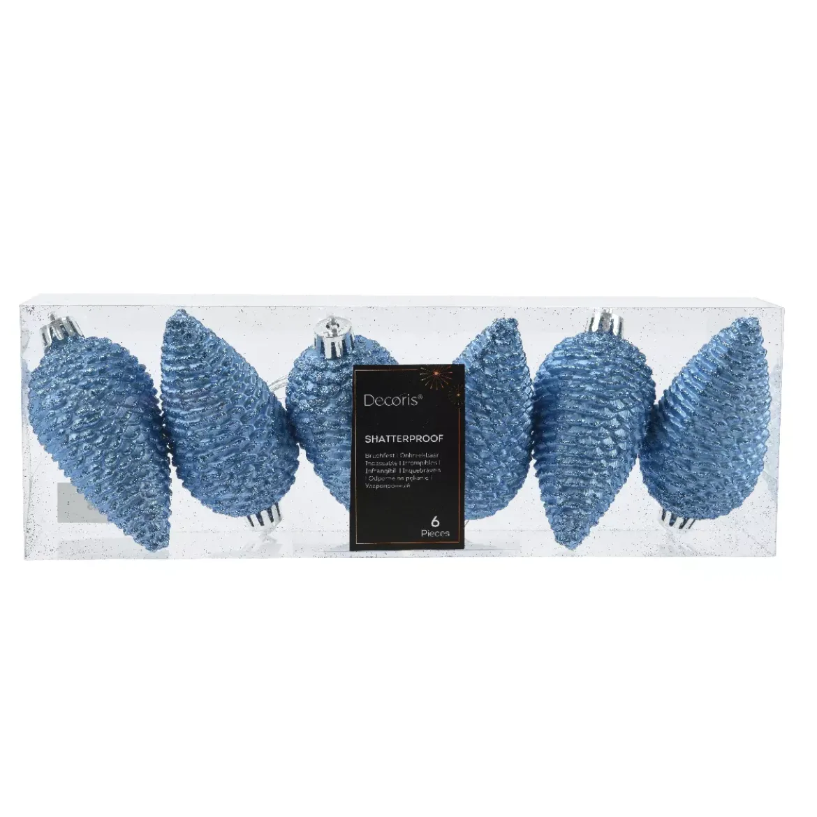 Set di 6 pigne da appendere (H8 cm) Alpine Aazzurro