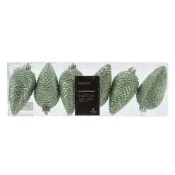 Set di 6 pigne da appendere (H8 cm) Alpine Verde Matcha