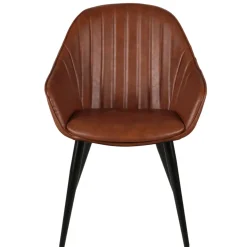 Set di 2 poltrone in similpelle (seduta 47 cm) Juno Marrone scuro