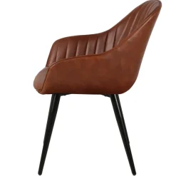 Set di 2 poltrone in similpelle (seduta 47 cm) Juno Marrone scuro