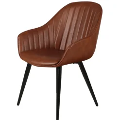 Set di 2 poltrone in similpelle (seduta 47 cm) Juno Marrone scuro