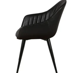 Set di 2 poltrone in similpelle (seduta 47 cm) Juno Nero carbone