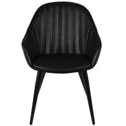 Set di 2 poltrone in similpelle (seduta 47 cm) Juno Nero carbone