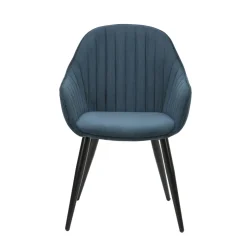 Set di 2 poltrone in velluto a coste (seduta 47 cm) Juno Blu