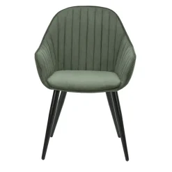 Set di 2 poltrone in velluto a coste (seduta 47 cm) Juno Verde cachi