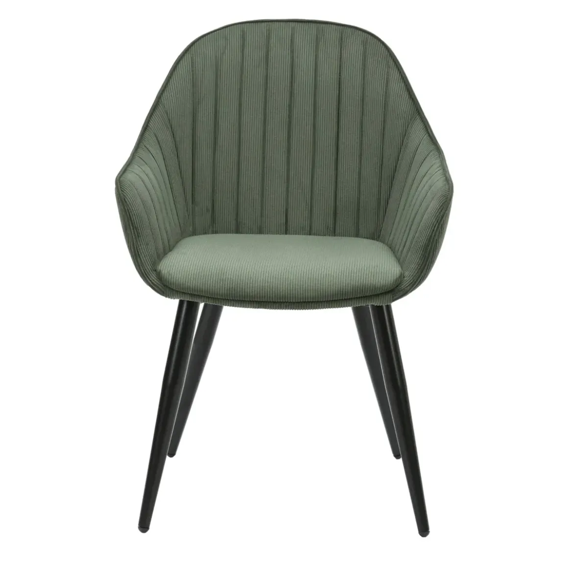 Set di 2 poltrone in velluto a coste (seduta 47 cm) Juno Verde cachi