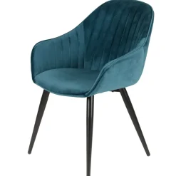Set di 2 poltrone in velluto (seduta 47 cm) Juno Blu ottanio