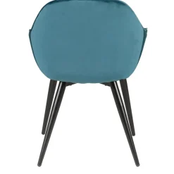 Set di 2 poltrone in velluto (seduta 47 cm) Juno Blu ottanio