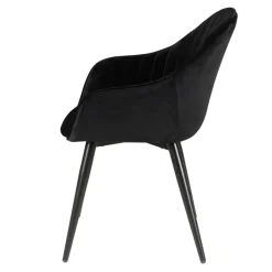 Set di 2 poltrone in velluto (seduta 47 cm) Juno Nero