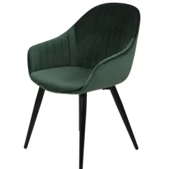 Set di 2 poltrone in velluto (seduta 47 cm) Juno Verde scuro