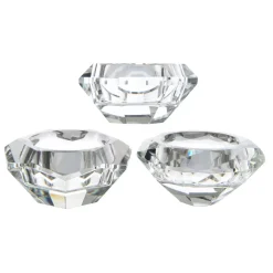 Set di 12 portacandele in vetro (D7 cm) Diamante cristallo Trasparente