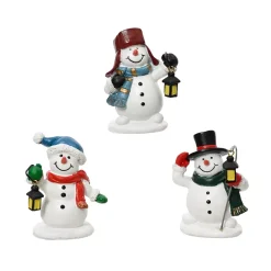 Set di 3 Pupazzi di Neve (H6,5 cm) Felici per villaggio
