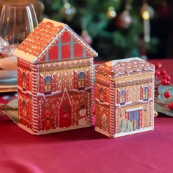 Set di 2 Scatole contenitore decorative (H21,5 cm) Casa pan di zenzero Marrone