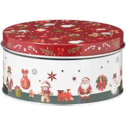Set di 3 scatole di metallo rotonde Bello Natale