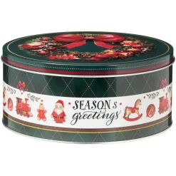 Set di 3 scatole di metallo rotonde Bello Natale