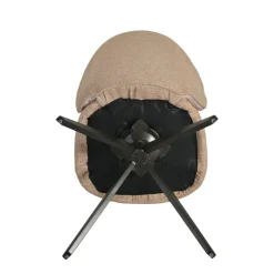 Set di 2 sedie da pranzo girevoli in tessuto testurizzato (seduta 51 cm) Linda Camel