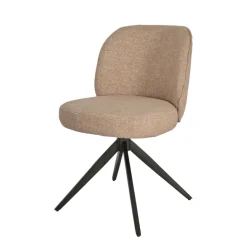Set di 2 sedie da pranzo girevoli in tessuto testurizzato (seduta 51 cm) Linda Camel