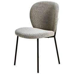 Set di 2 sedie da pranzo in bouclé (seduta 48,5 cm) Isla Grigio chiaro