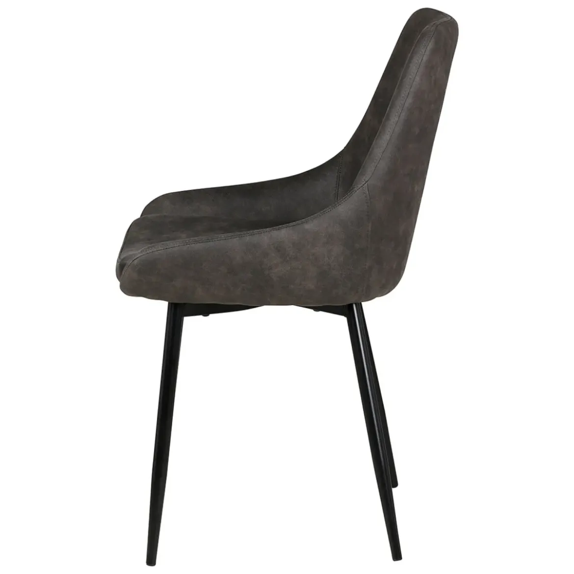 Set di 2 sedie da pranzo in ecopelle (seduta 47 cm) Juno Grigio scuro