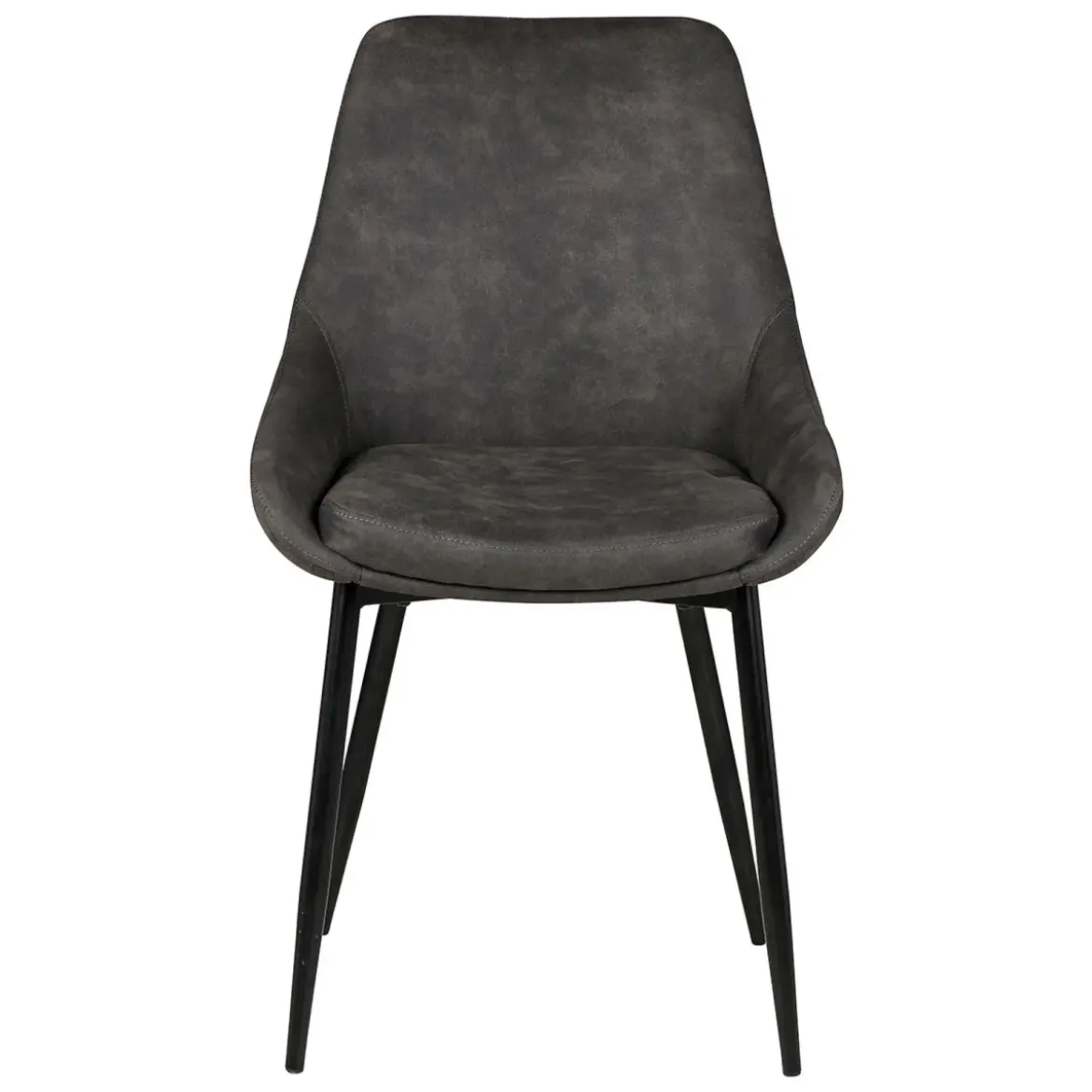 Set di 2 sedie da pranzo in ecopelle (seduta 47 cm) Juno Grigio scuro
