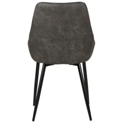 Set di 2 sedie da pranzo in ecopelle (seduta 47 cm) Juno Grigio scuro
