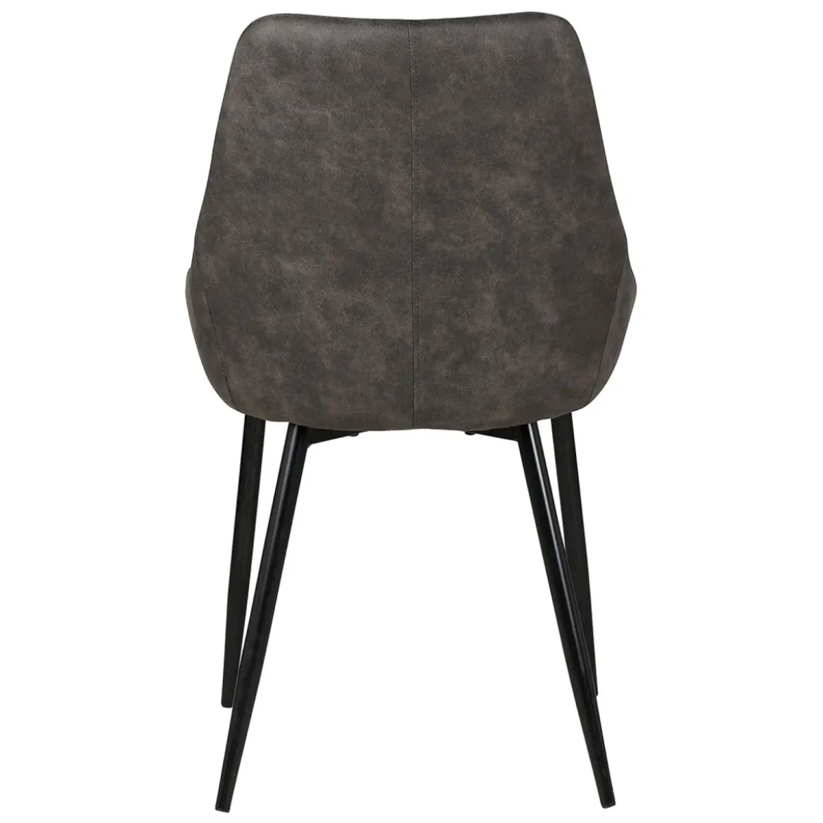 Set di 2 sedie da pranzo in ecopelle (seduta 47 cm) Juno Grigio scuro
