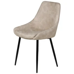 Set di 2 sedie da pranzo in effetto camoscio (seduta 47 cm) Juno Beige