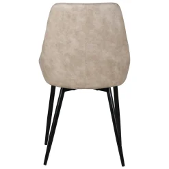 Set di 2 sedie da pranzo in effetto camoscio (seduta 47 cm) Juno Beige