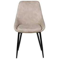 Set di 2 sedie da pranzo in effetto camoscio (seduta 47 cm) Juno Beige