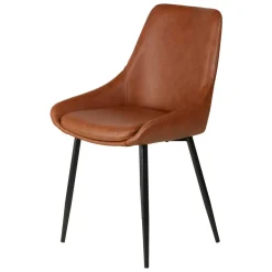 Set di 2 sedie da pranzo in similpelle (seduta 47 cm) Juno Marrone