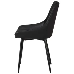 Set di 2 sedie da pranzo in similpelle (seduta 47 cm) Juno Nero