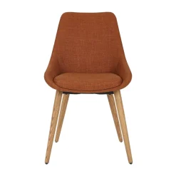 Set di 2 sedie da pranzo in tessuto (seduta 47 cm) Juno Cognac