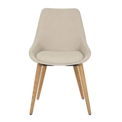 Set di 2 sedie da pranzo in tessuto (seduta 47 cm) Juno Ecru