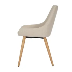 Set di 2 sedie da pranzo in tessuto (seduta 47 cm) Juno Ecru