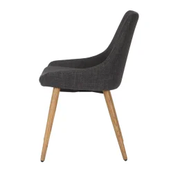 Set di 2 sedie da pranzo in tessuto (seduta 47 cm) Juno Grigio antracite