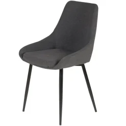 Set di 2 sedie da pranzo in tessuto (seduta 47 cm) Juno Grigio scuro