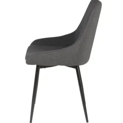 Set di 2 sedie da pranzo in tessuto (seduta 47 cm) Juno Grigio scuro