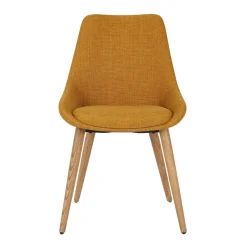Set di 2 sedie da pranzo in tessuto (seduta 47 cm) Juno Giallo ocra