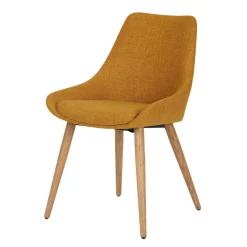 Set di 2 sedie da pranzo in tessuto (seduta 47 cm) Juno Giallo ocra