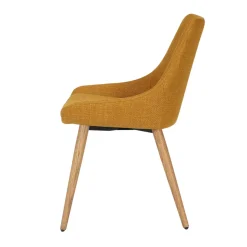 Set di 2 sedie da pranzo in tessuto (seduta 47 cm) Juno Giallo ocra