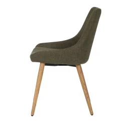 Set di 2 sedie da pranzo in tessuto (seduta 47 cm) Juno Verde cachi