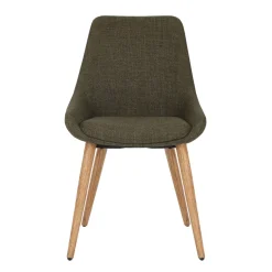 Set di 2 sedie da pranzo in tessuto (seduta 47 cm) Juno Verde cachi