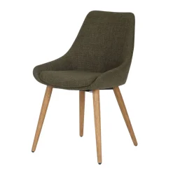 Set di 2 sedie da pranzo in tessuto (seduta 47 cm) Juno Verde cachi