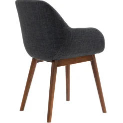 Set di 2 sedie da pranzo in tessuto (seduta 48 cm) Elia Nero
