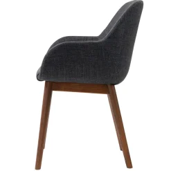 Set di 2 sedie da pranzo in tessuto (seduta 48 cm) Elia Nero