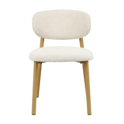 Set di 2 sedie da pranzo in tessuto (seduta 49 cm) Amal Ecru