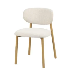 Set di 2 sedie da pranzo in tessuto (seduta 49 cm) Amal Ecru